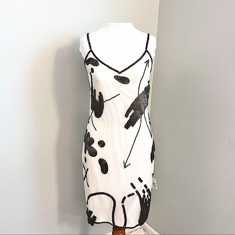 Creative Creations Bonwit Teller silk beaded slip dress
